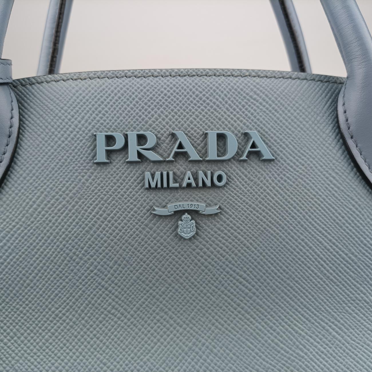 Pre-owned Prada Monochrome Blue SAFFIANO Leather 1BA156 shoulderbag | stylenewstar