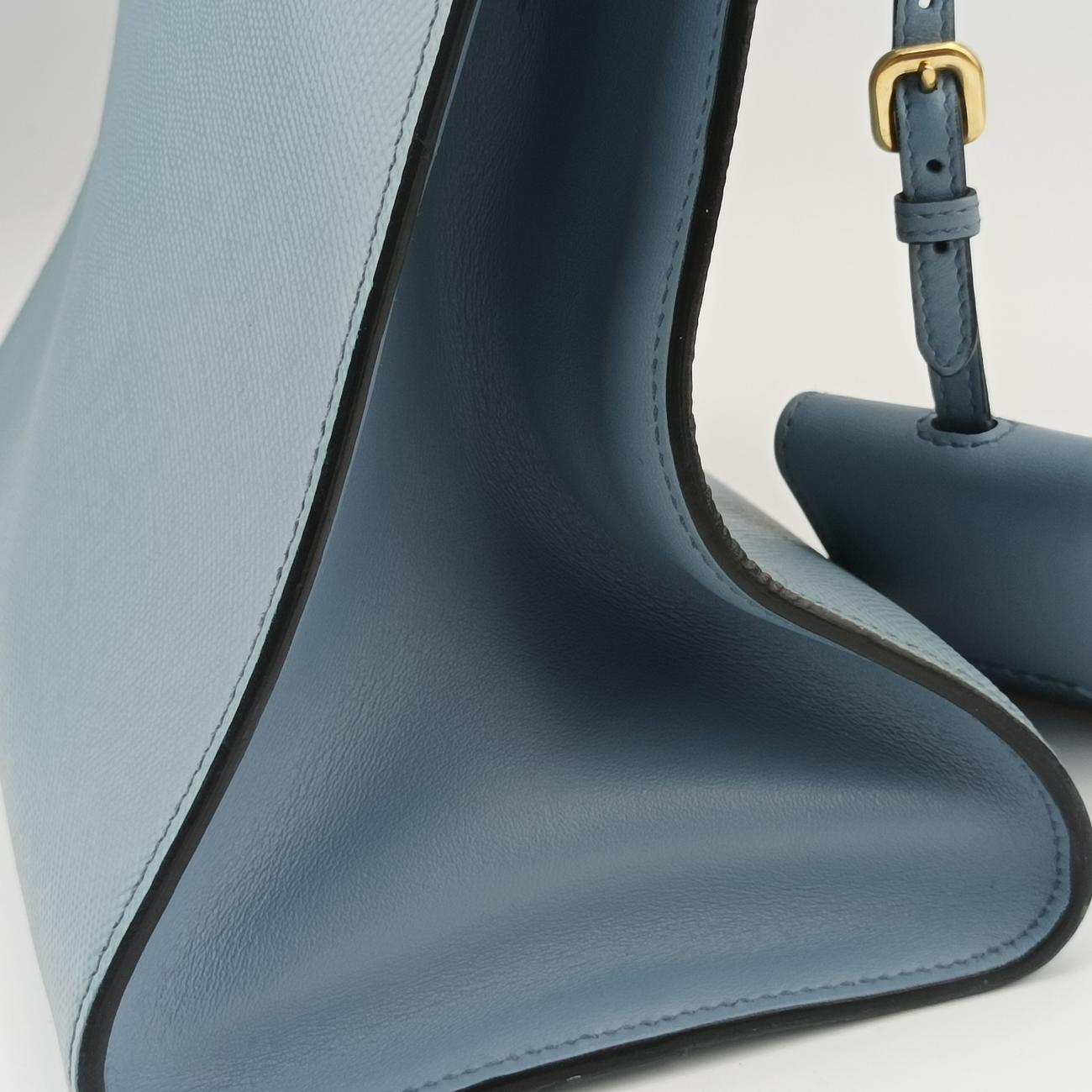 Pre-owned Prada Monochrome Blue SAFFIANO Leather 1BA156 shoulderbag | stylenewstar