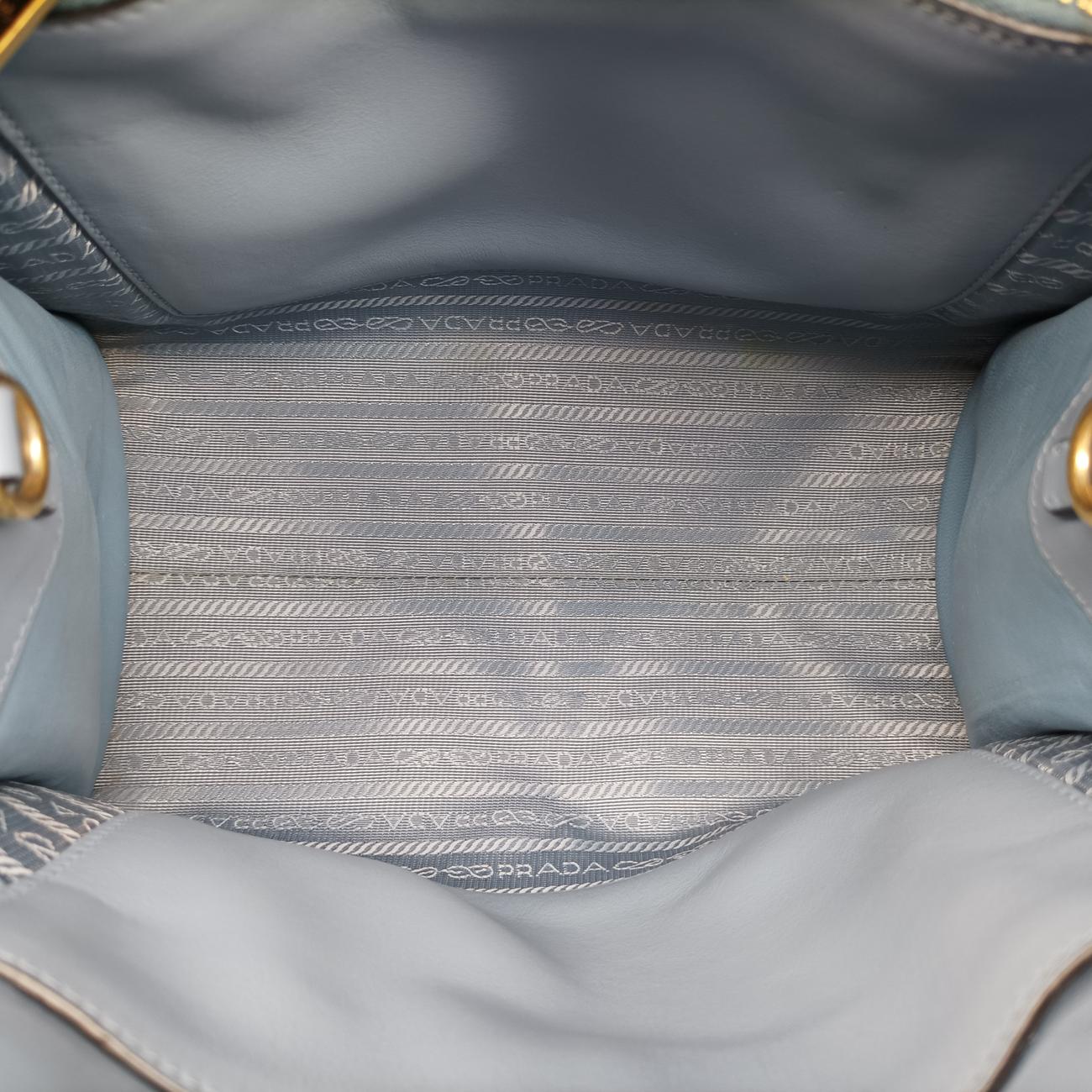 Pre-owned Prada Monochrome Blue SAFFIANO Leather 1BA156 shoulderbag | stylenewstar