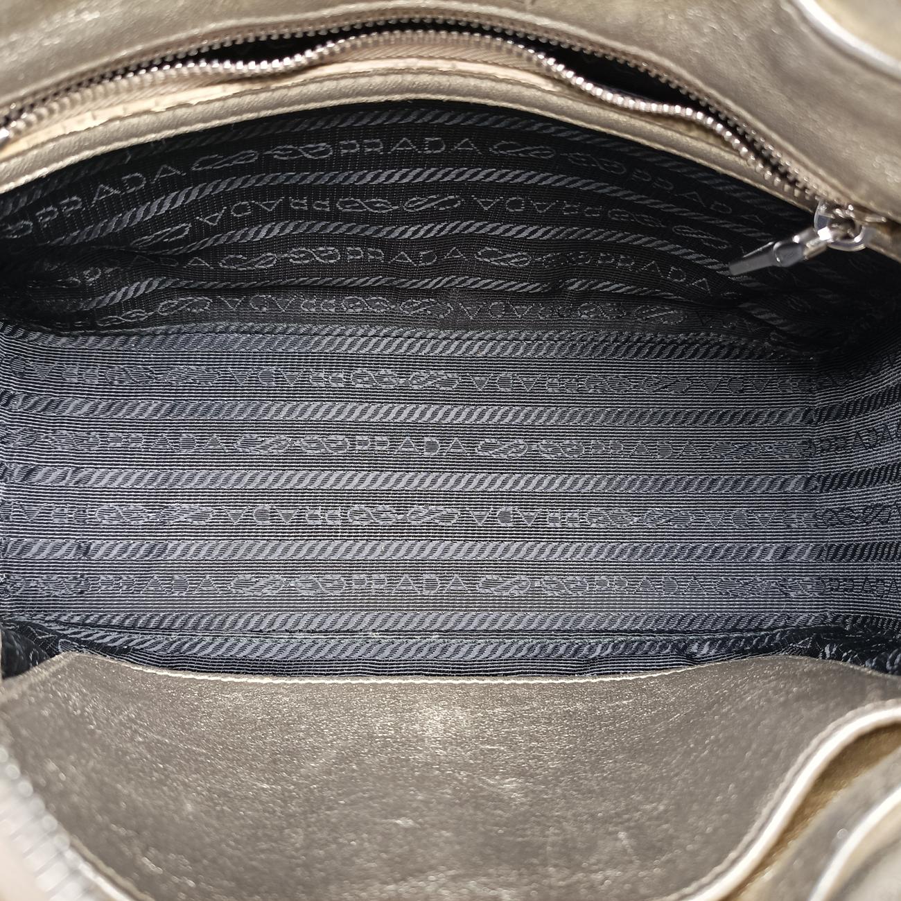 Pre-owned Prada Diagramme Golden Leather 1BH084 shoulderbag | stylenewstar