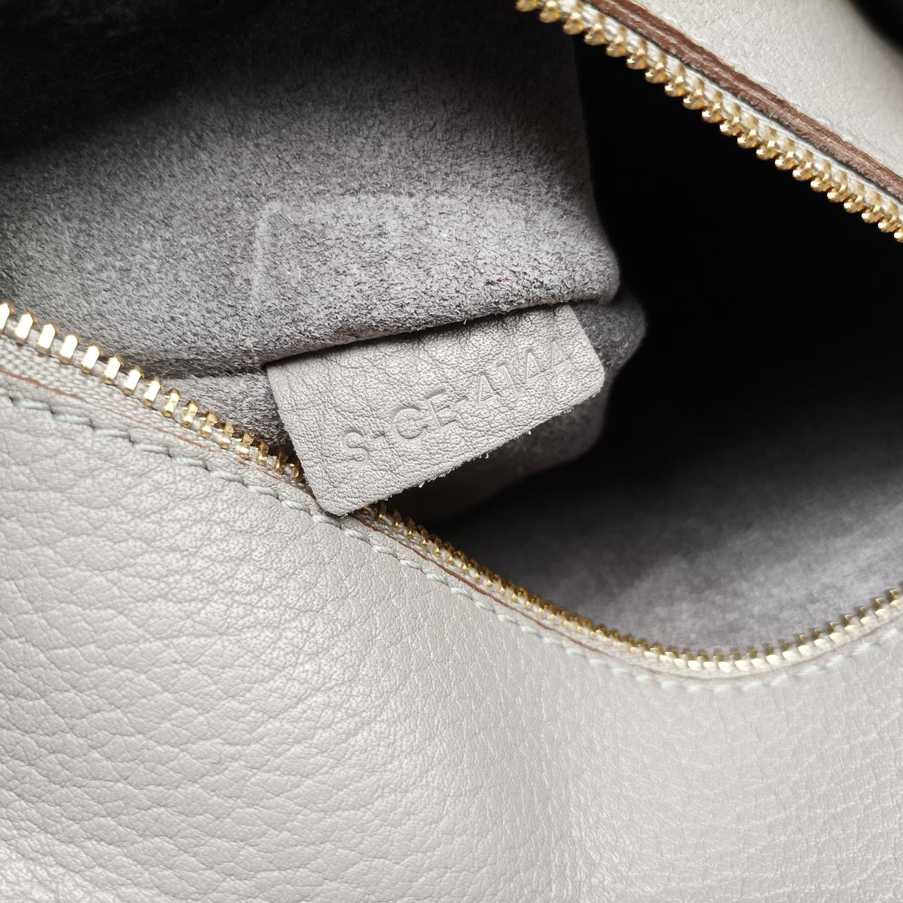 Pre-owned Celine TIE Grey Leather  handbag | stylenewstar