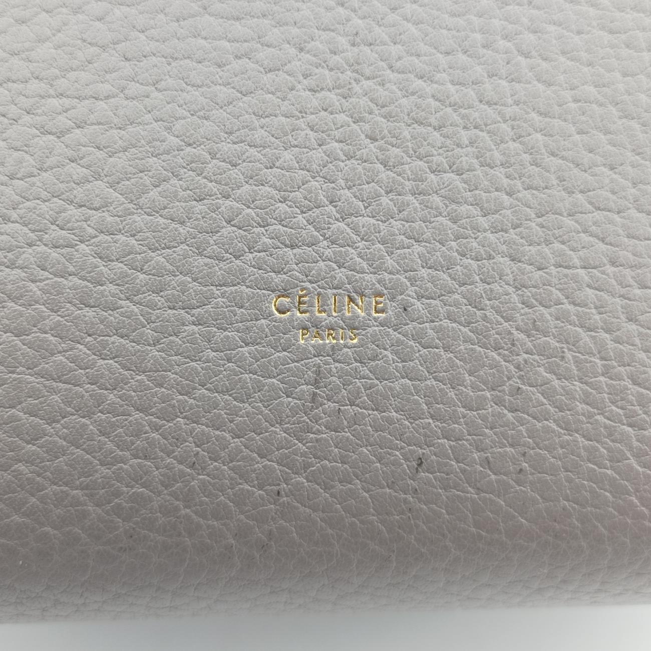 Pre-owned Celine TIE Grey Leather  handbag | stylenewstar