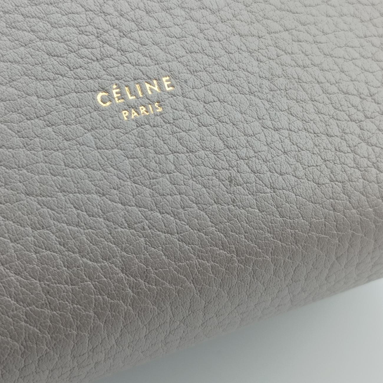 Pre-owned Celine TIE Grey Leather  handbag | stylenewstar