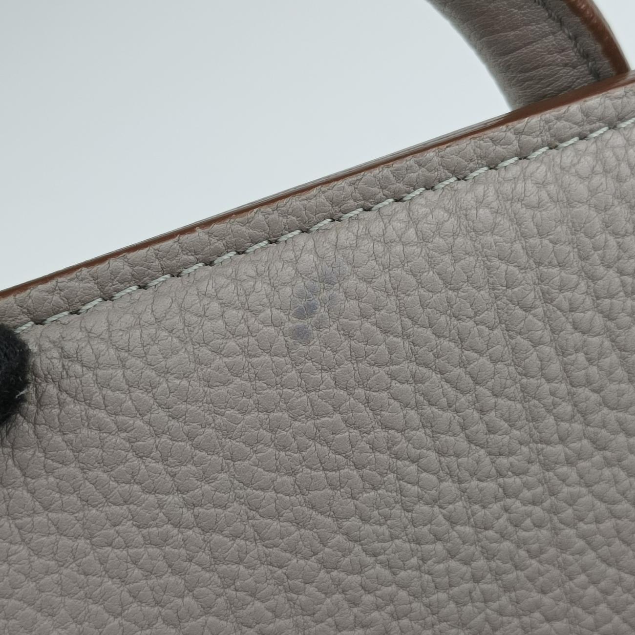 Pre-owned Celine TIE Grey Leather  handbag | stylenewstar