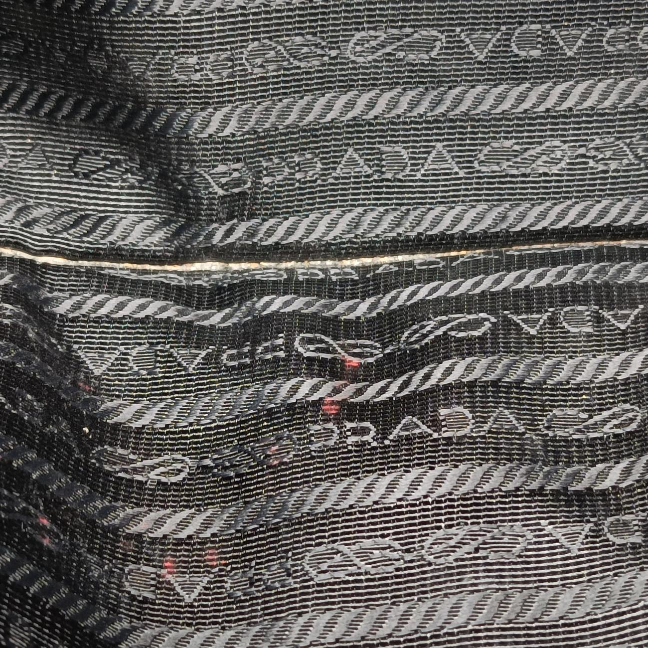 Pre-owned Prada Plex Ribbon black×green×grey Leather 1BD067 shoulderbag | stylenewstar