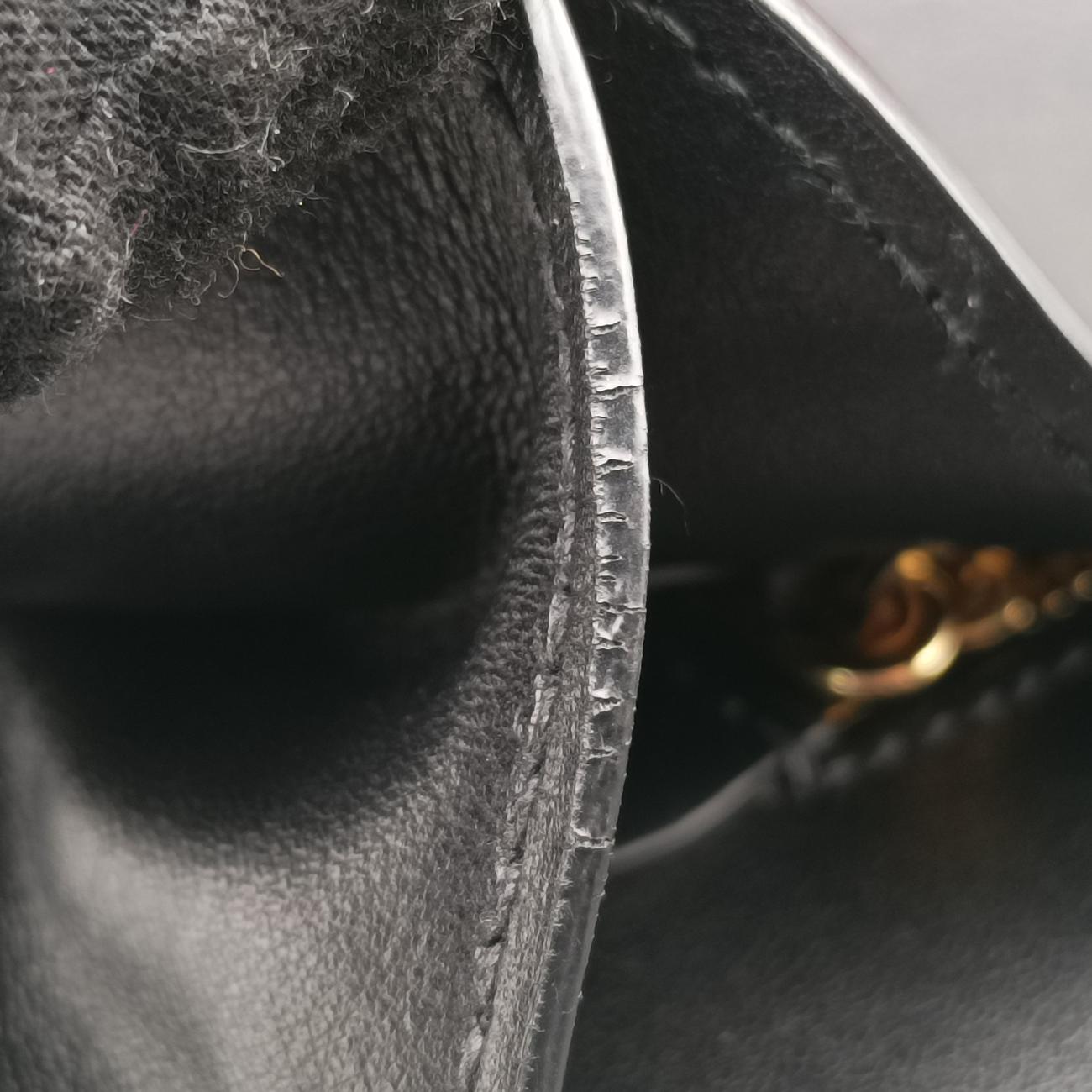 Pre-owned Prada Plex Ribbon black×green×grey Leather 1BD067 shoulderbag | stylenewstar