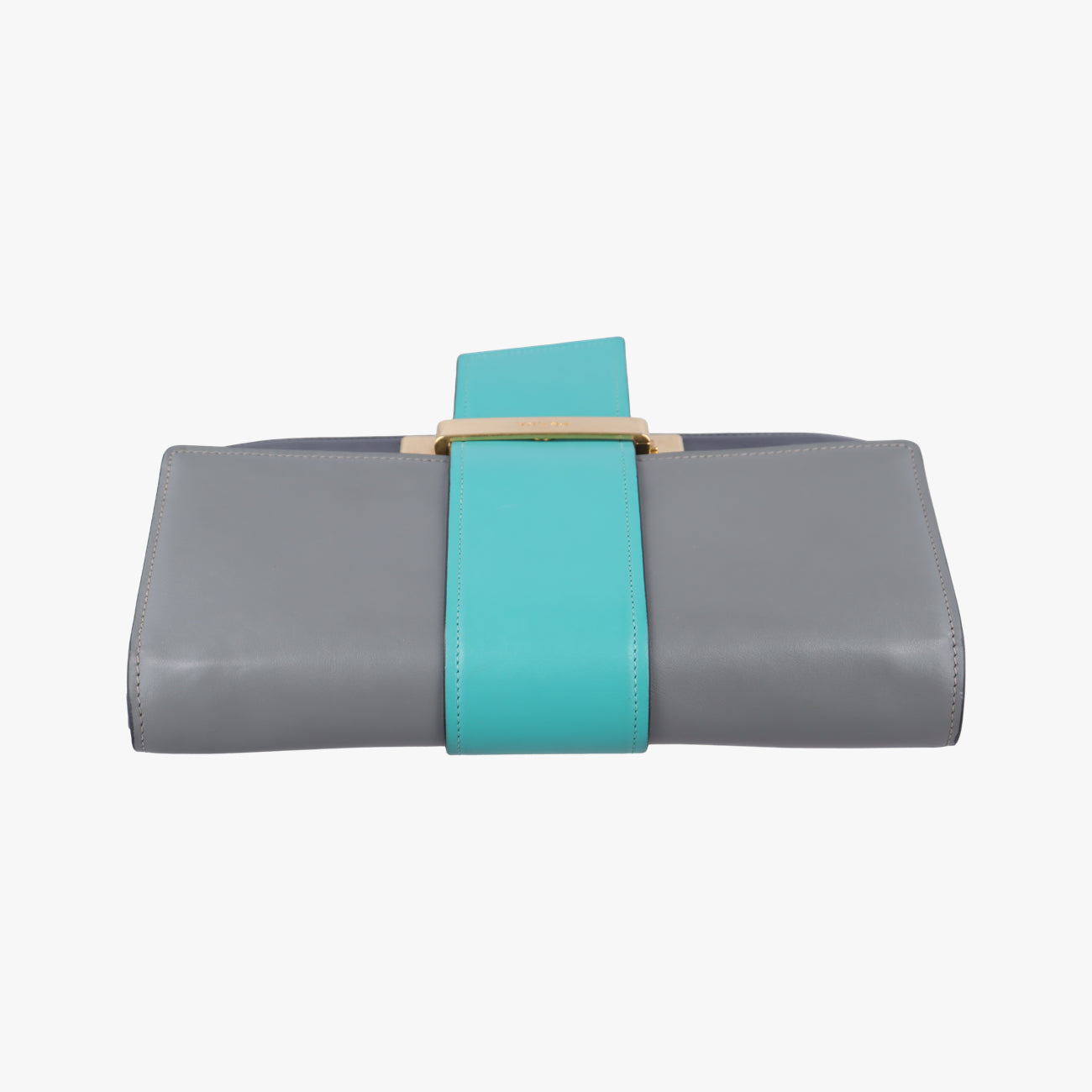 Pre-owned Prada Plex Ribbon black×green×grey Leather 1BD067 shoulderbag | stylenewstar