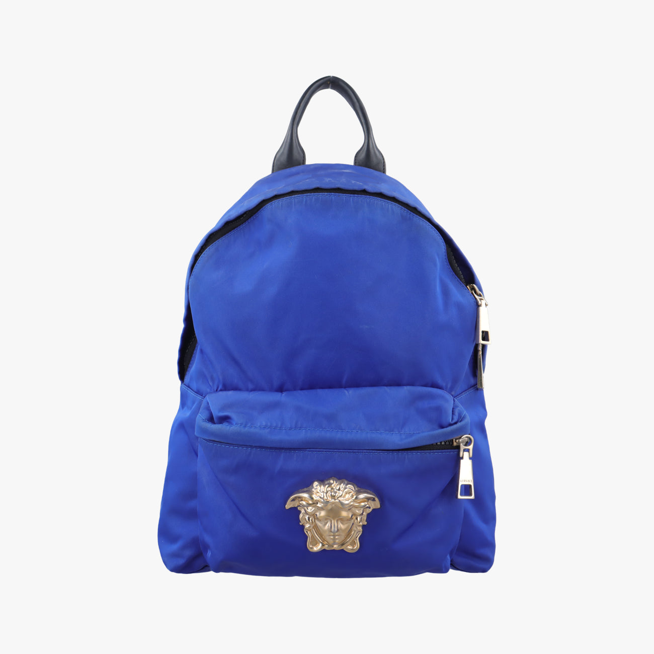 Secondhand VERSACE La Medusa Blue nylon  backpack/rucksack | stylenewstar