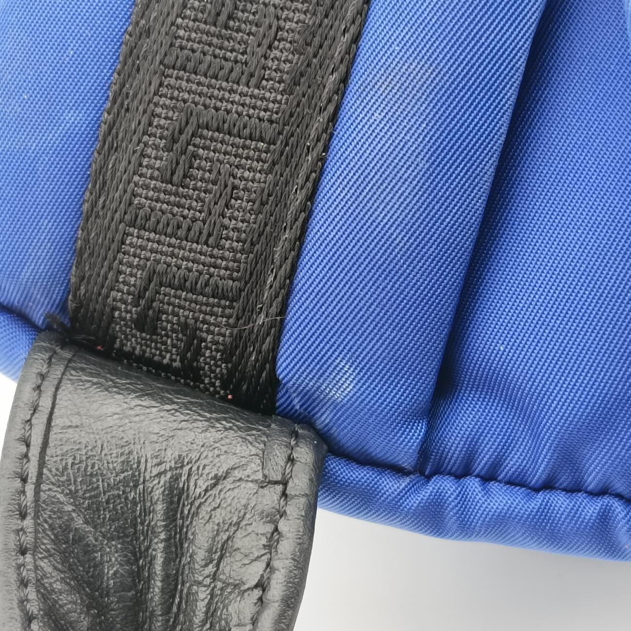 Secondhand VERSACE La Medusa Blue nylon  backpack/rucksack | stylenewstar