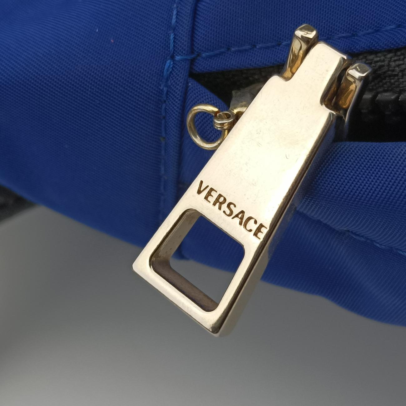 Secondhand VERSACE La Medusa Blue nylon  backpack/rucksack | stylenewstar