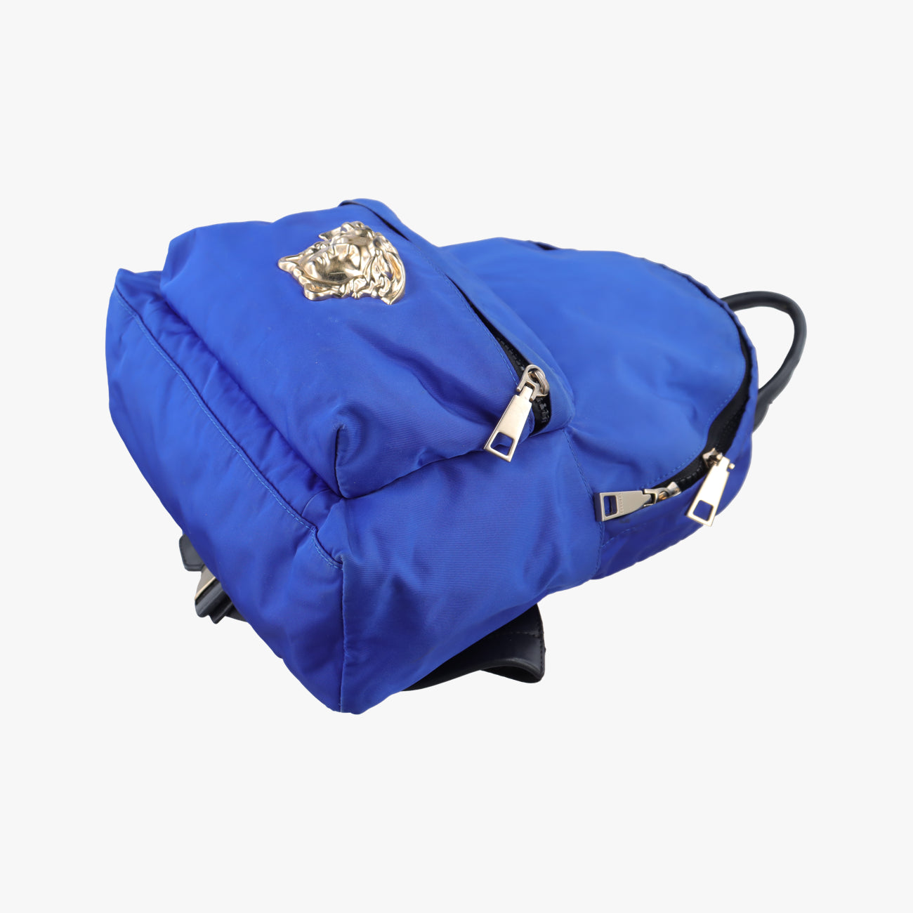 Secondhand VERSACE La Medusa Blue nylon  backpack/rucksack | stylenewstar