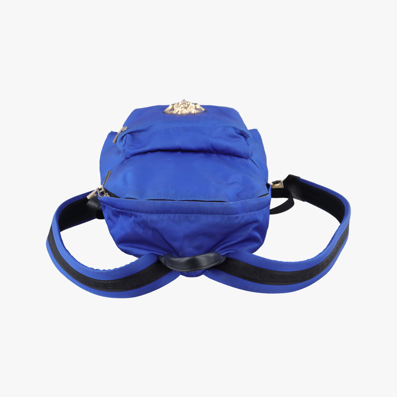 Secondhand VERSACE La Medusa Blue nylon  backpack/rucksack | stylenewstar