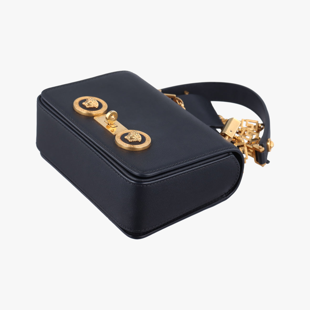 Pre-owned VERSACE Medusa Black Leather  shoulderbag | stylenewstar