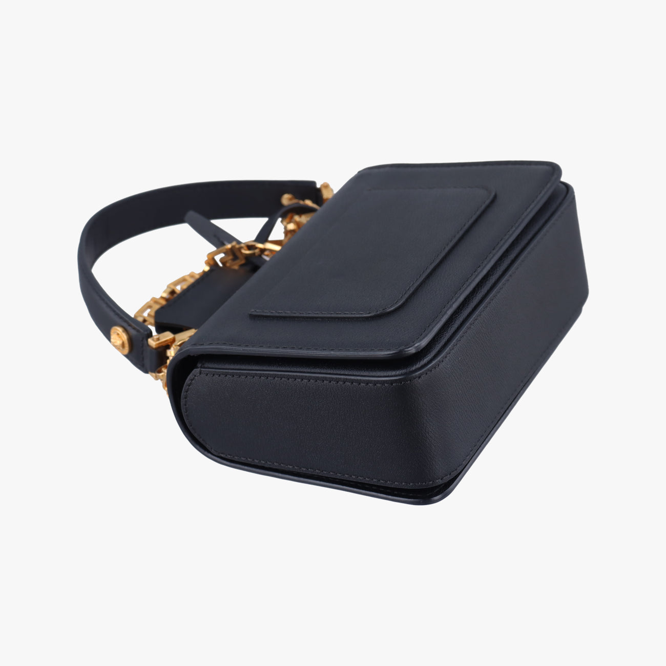 Pre-owned VERSACE Medusa Black Leather  shoulderbag | stylenewstar