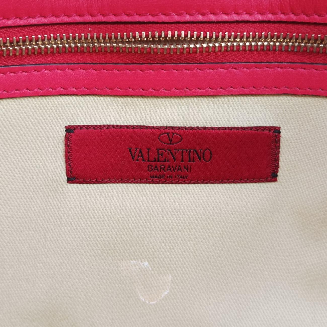 Pre-owned Valentino Rockstud Glam Lock Red Leather  shoulderbag | stylenewstar