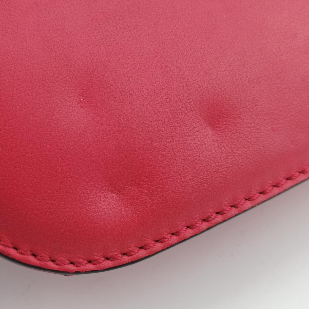 Pre-owned Valentino Rockstud Glam Lock Red Leather  shoulderbag | stylenewstar