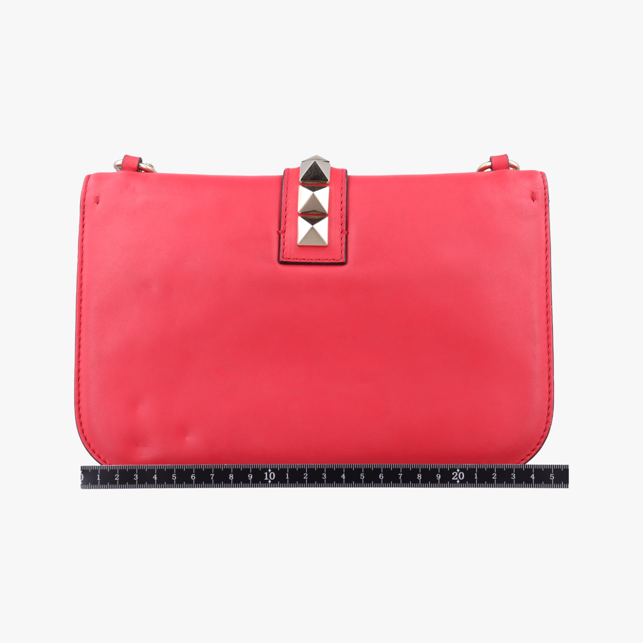 Pre-owned Valentino Rockstud Glam Lock Red Leather  shoulderbag | stylenewstar