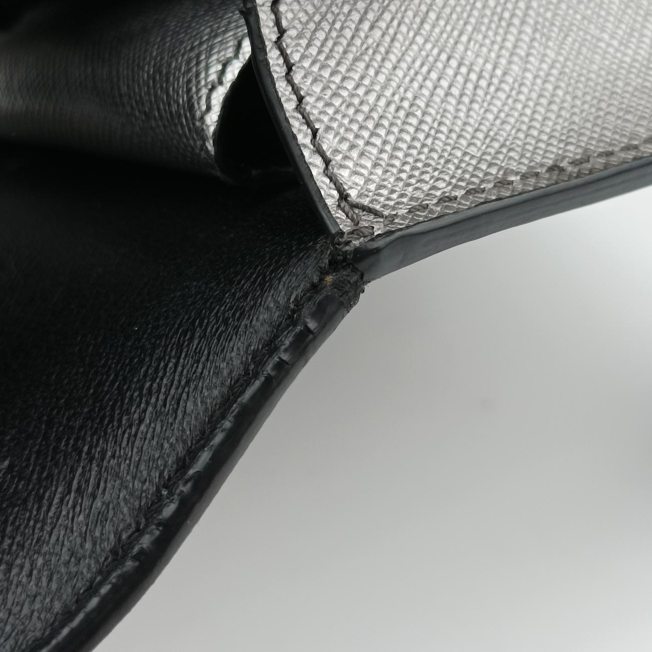 Pre-owned Prada Sound Lock Silver SAFFIANO Leather BT1037 shoulderbag | stylenewstar