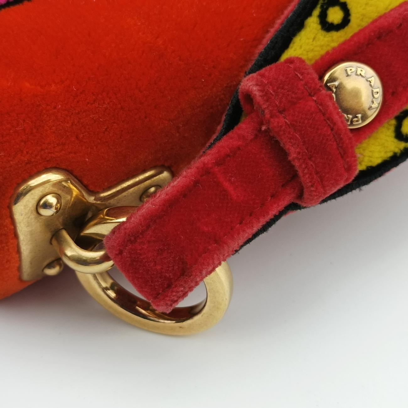 Pre-owned Prada Cahier Multicolour velour 1BD075 shoulderbag | stylenewstar