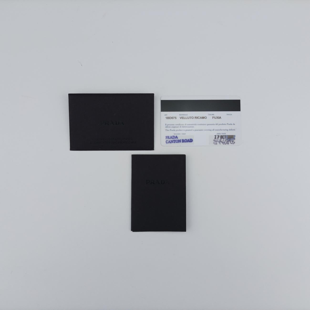 Pre-owned Prada Cahier Multicolour velour 1BD075 shoulderbag | stylenewstar