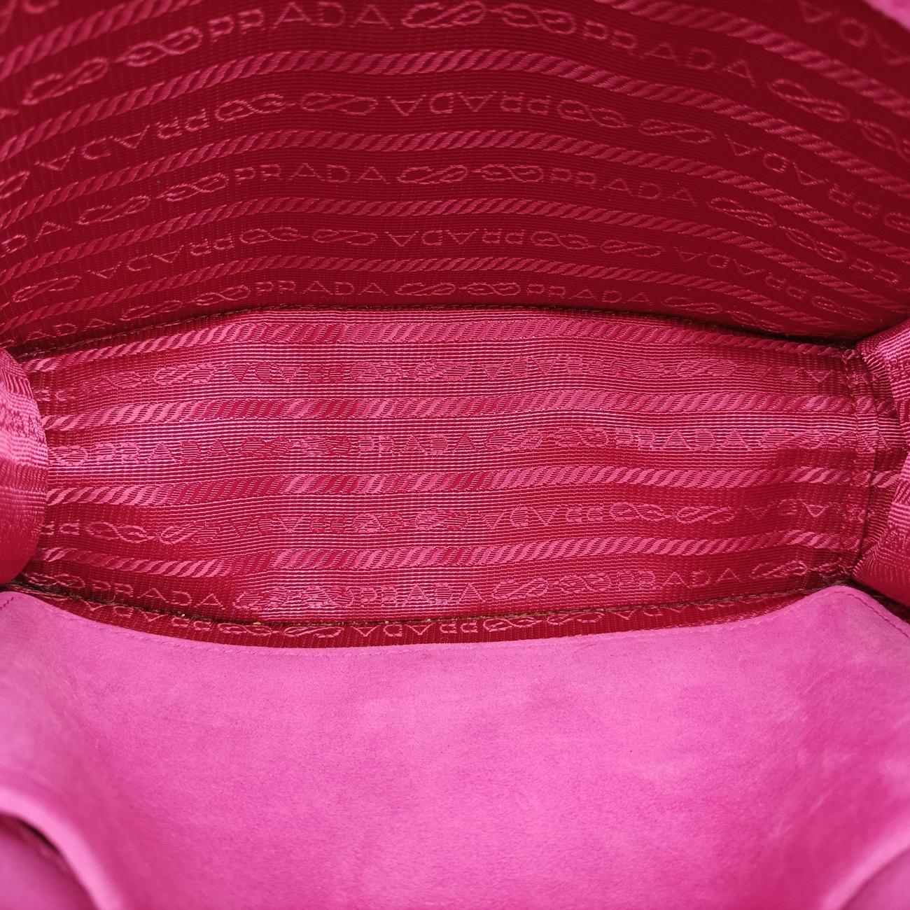 Pre-owned Prada Cahier Multicolour velour 1BD075 shoulderbag | stylenewstar