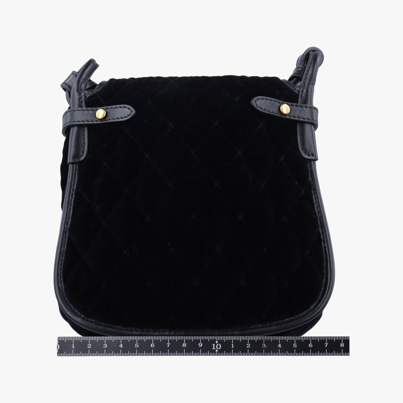 Pre-owned Prada Stitch Black Velour 1BD050 shoulderbag | stylenewstar