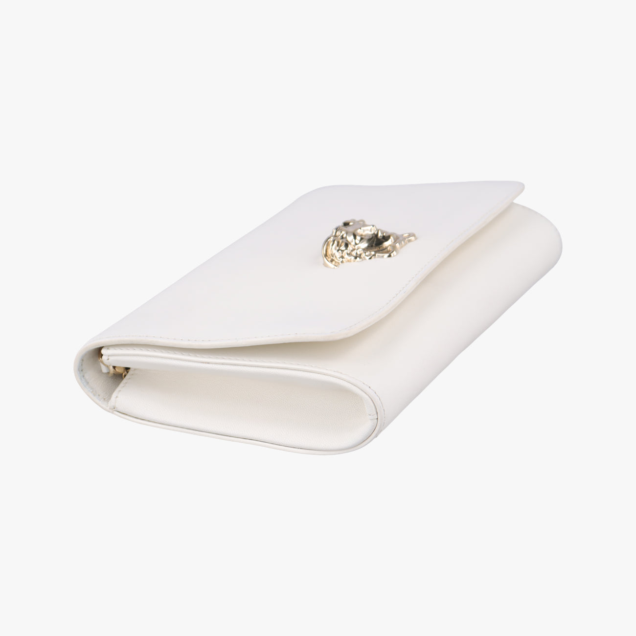 Pre-owned VERSACE La Medusa White Leather  shoulderbag | stylenewstar