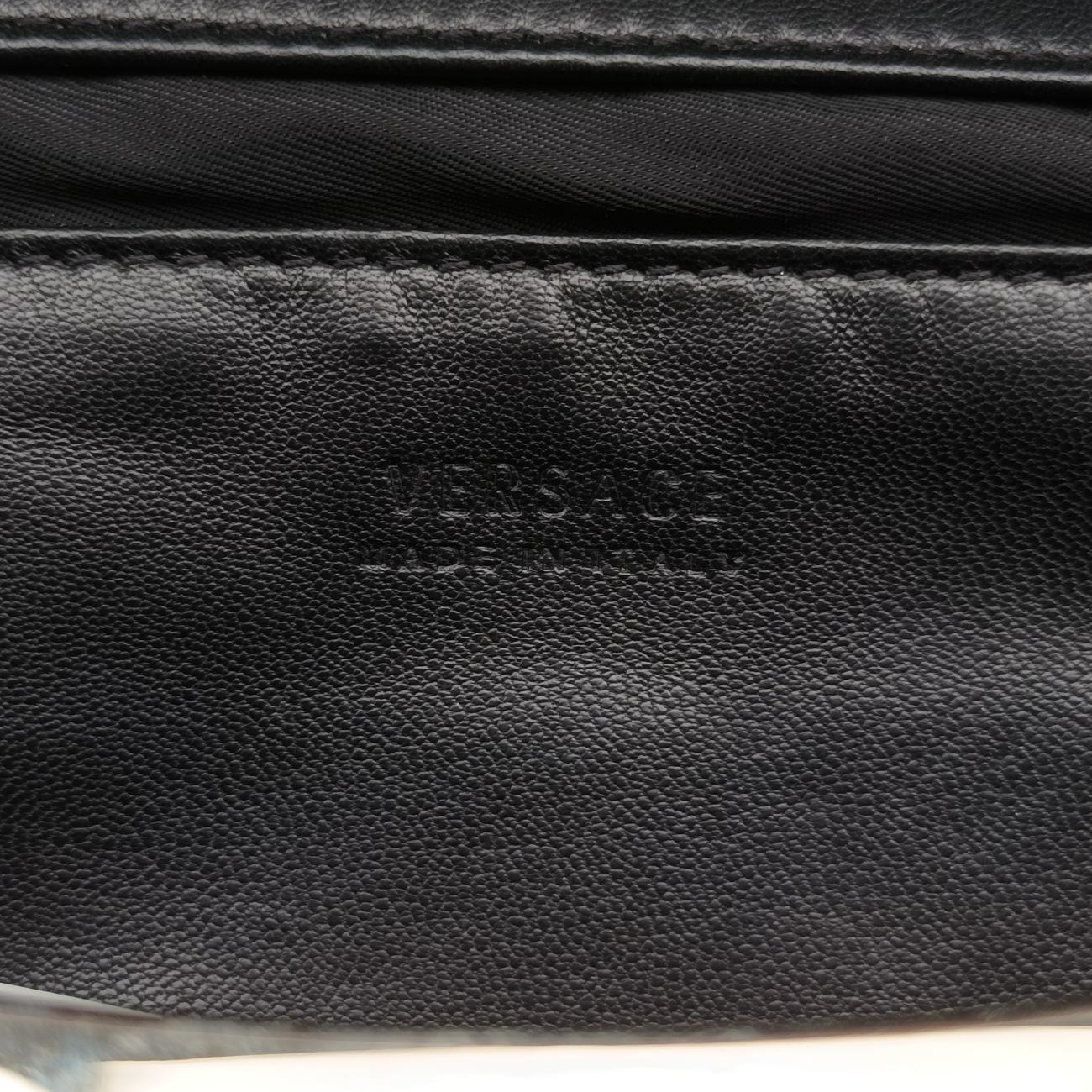 Pre-owned VERSACE Floral decoration Black×Multicolour Leather  shoulderbag | stylenewstar