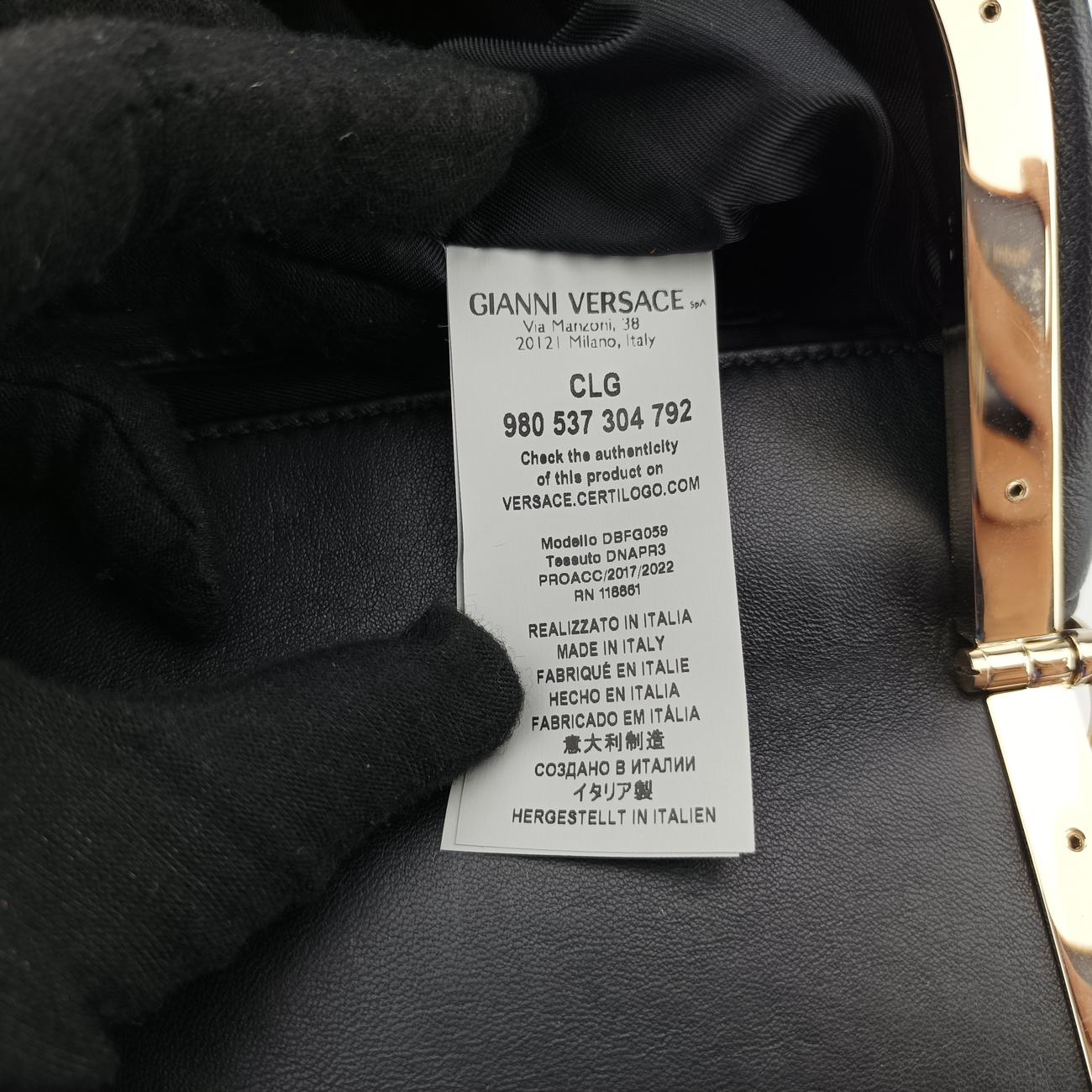 Pre-owned VERSACE Floral decoration Black×Multicolour Leather  shoulderbag | stylenewstar