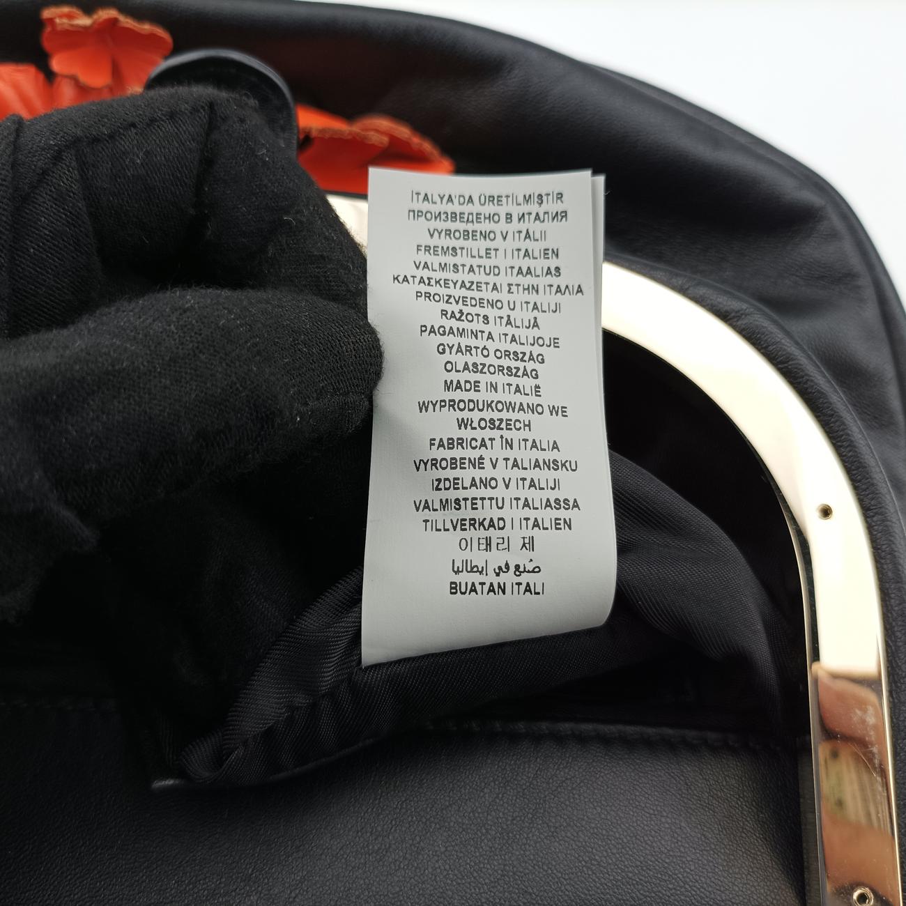 Pre-owned VERSACE Floral decoration Black×Multicolour Leather  shoulderbag | stylenewstar