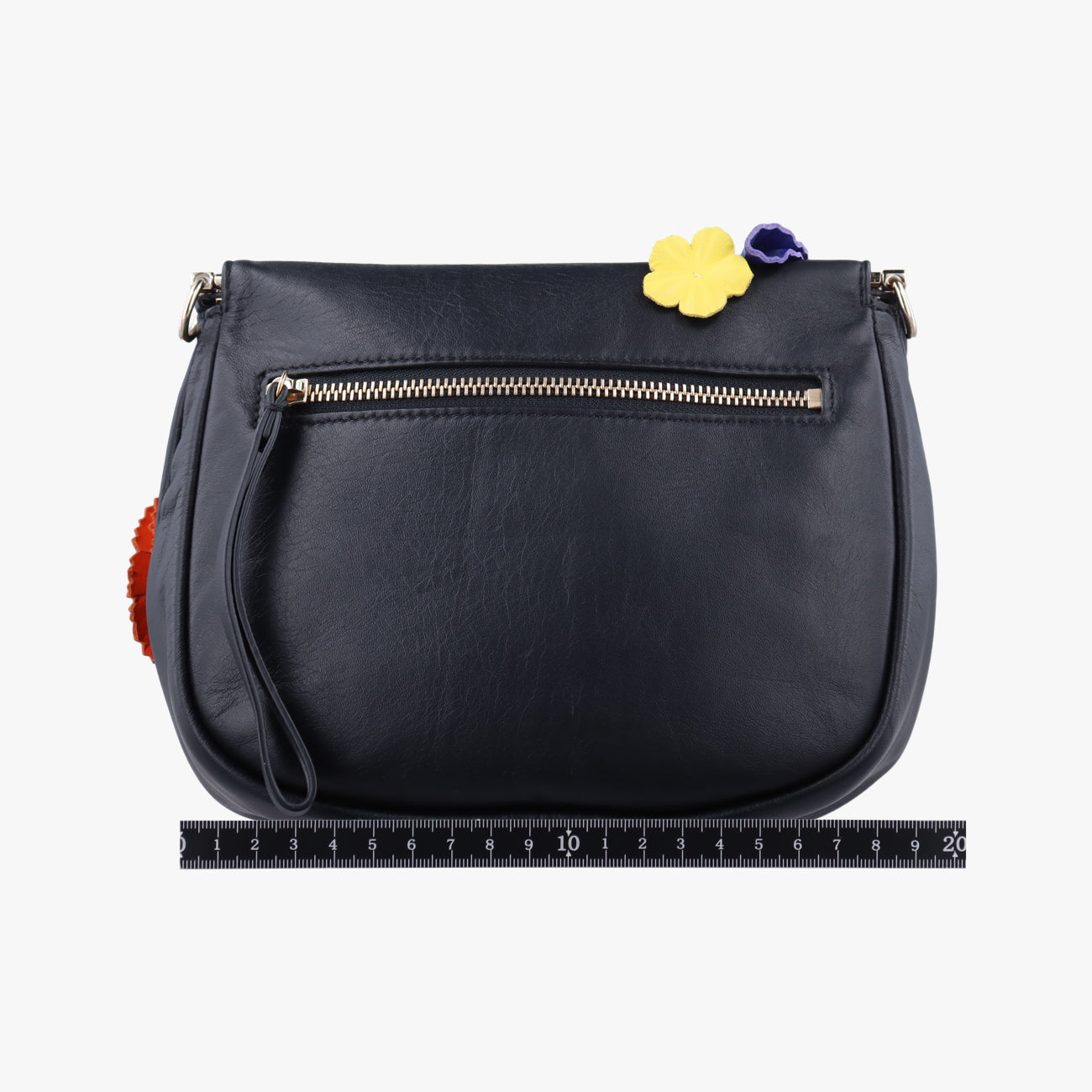 Pre-owned VERSACE Floral decoration Black×Multicolour Leather  shoulderbag | stylenewstar