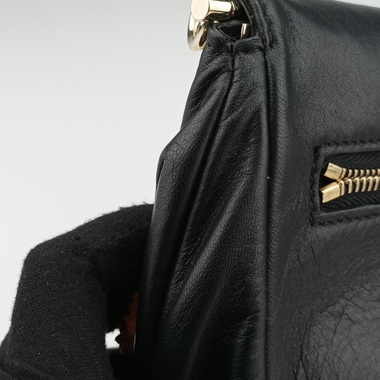 Pre-owned VERSACE Floral decoration Black×Multicolour Leather  shoulderbag | stylenewstar