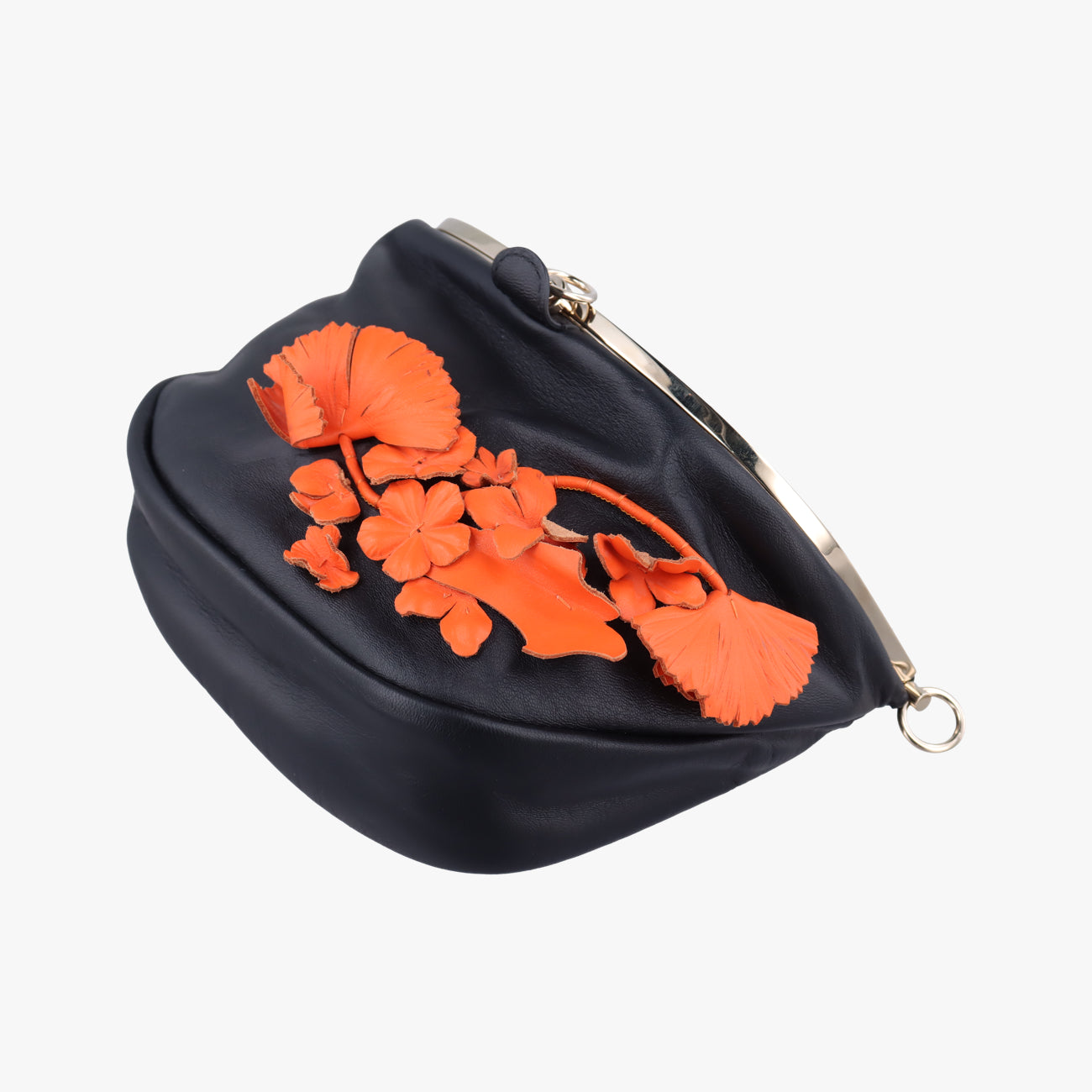 Pre-owned VERSACE Floral decoration Black×Multicolour Leather  shoulderbag | stylenewstar