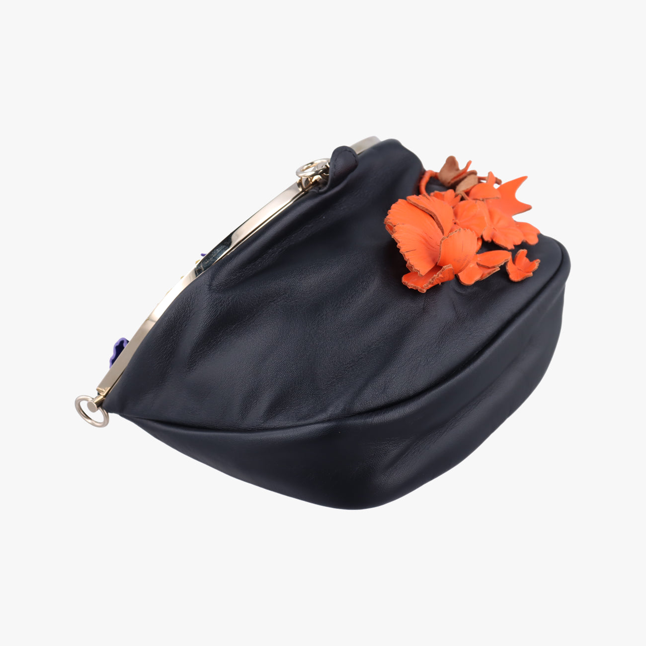 Pre-owned VERSACE Floral decoration Black×Multicolour Leather  shoulderbag | stylenewstar