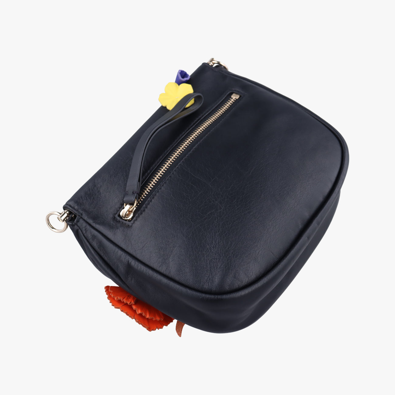 Pre-owned VERSACE Floral decoration Black×Multicolour Leather  shoulderbag | stylenewstar