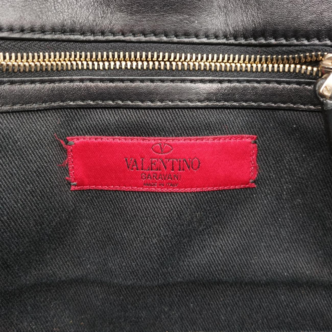Pre-owned Valentino Rockstud Glam Lock Black Leather  shoulderbag | stylenewstar