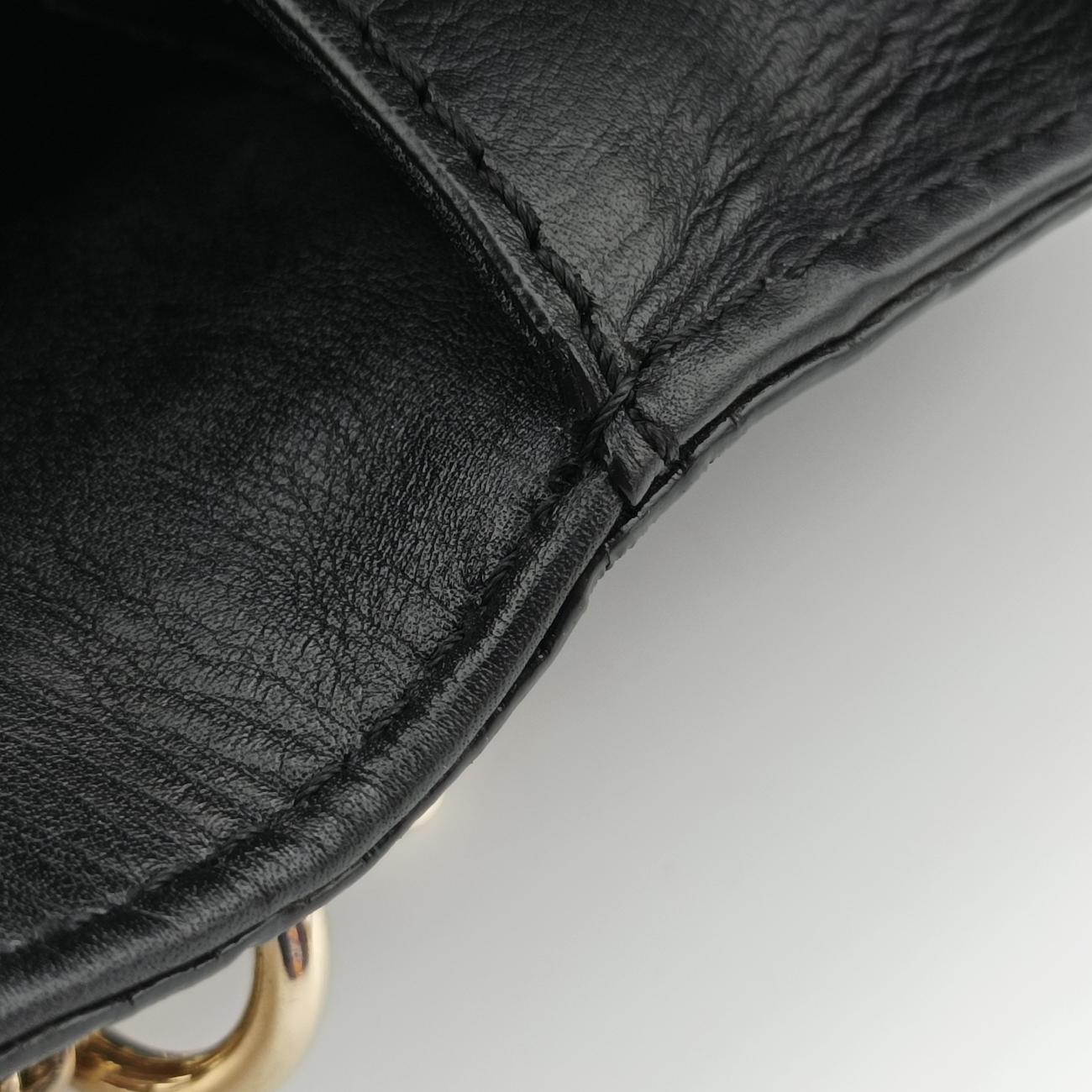 Pre-owned Valentino Rockstud Glam Lock Black Leather  shoulderbag | stylenewstar