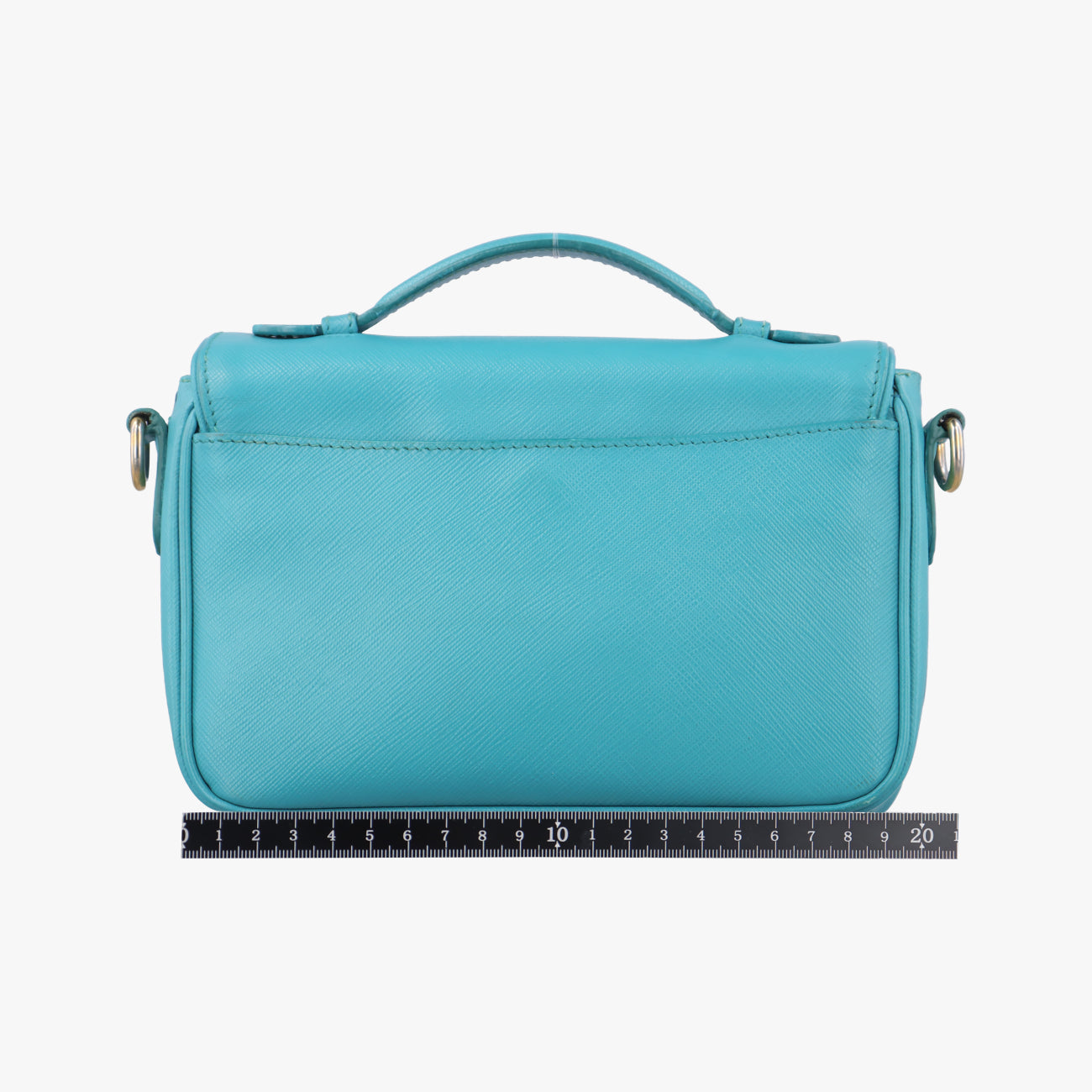 Vintage Prada lock Fuoco Sound Top Handle Blue SAFFIANO Leather BT0963 shoulderbag | stylenewstar