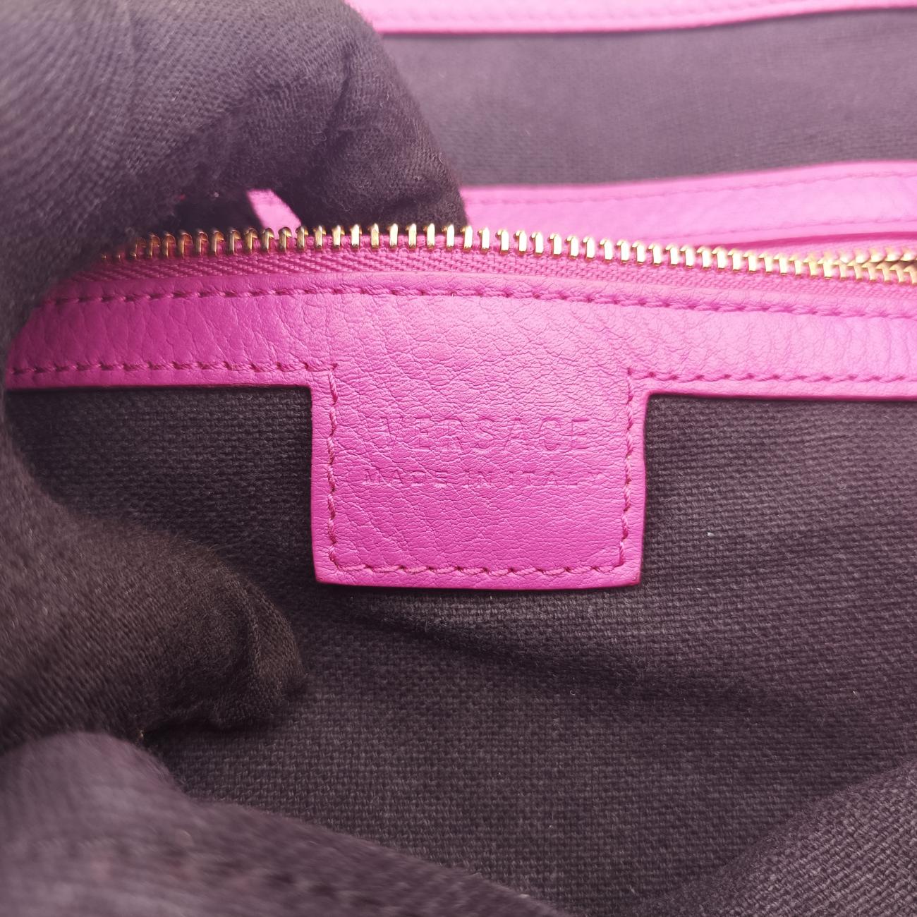 Pre-owned VERSACE Medusa Palace Pink Leather  shoulderbag | stylenewstar