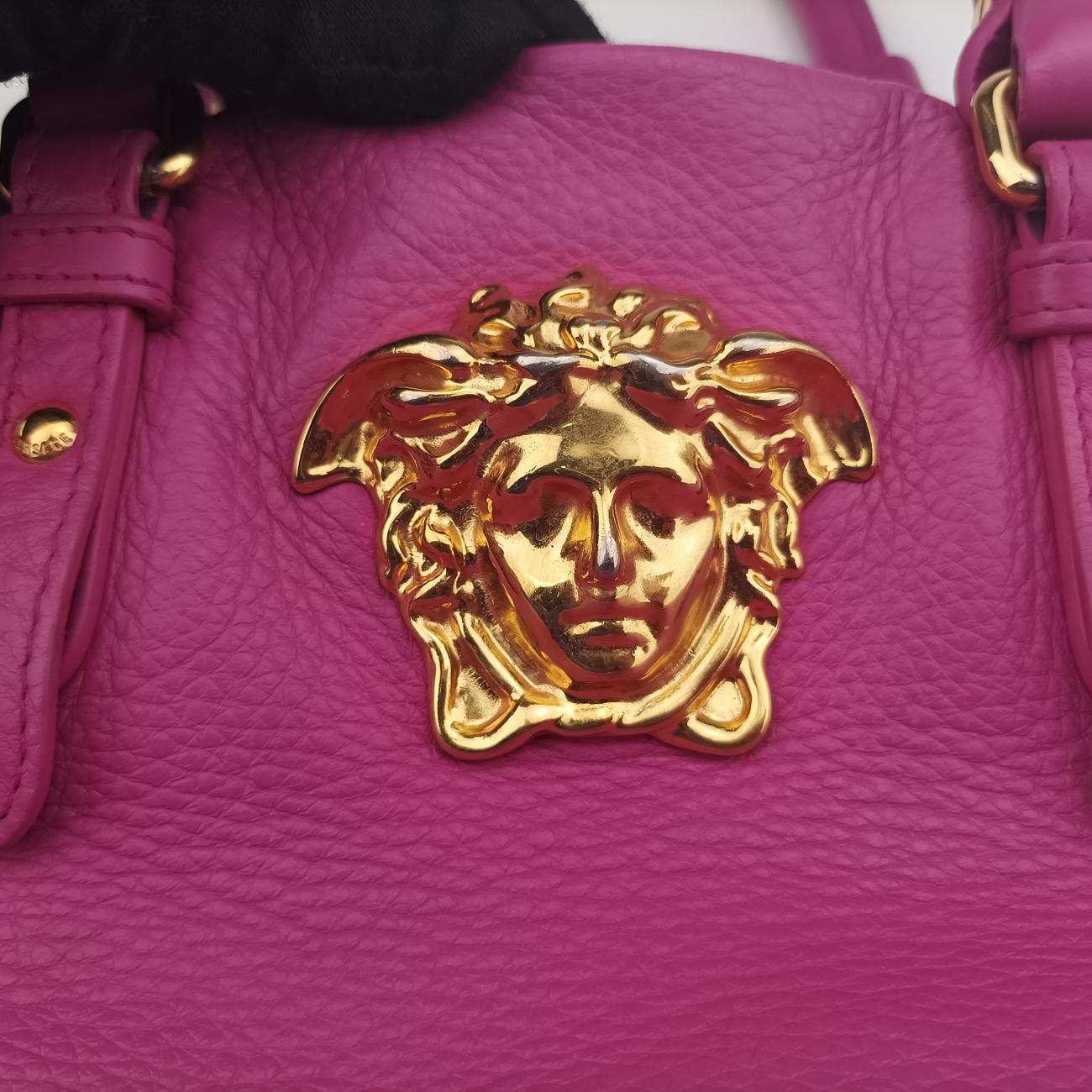 Pre-owned VERSACE Medusa Palace Pink Leather  shoulderbag | stylenewstar