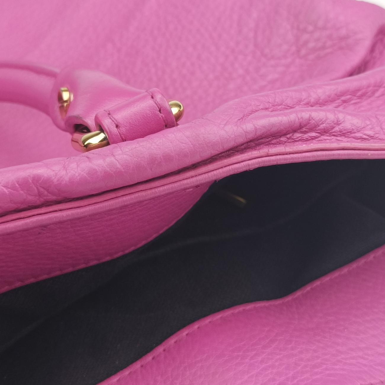 Pre-owned VERSACE Medusa Palace Pink Leather  shoulderbag | stylenewstar