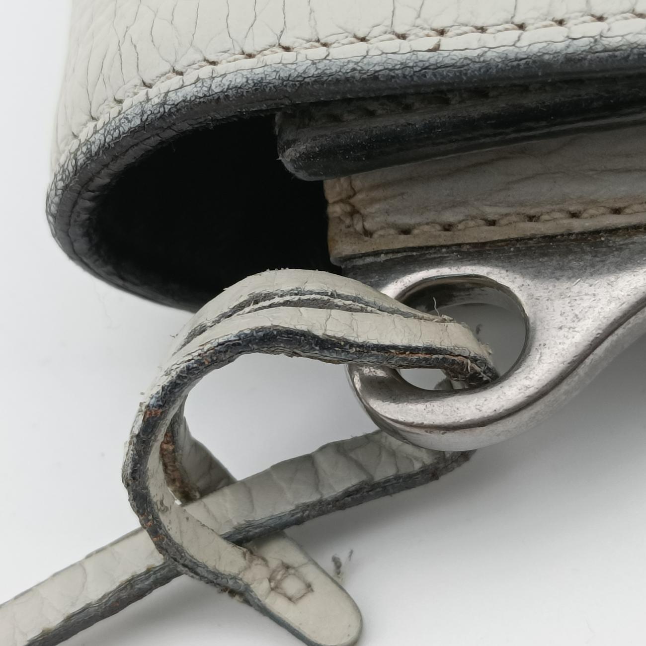 Pre-owned Prada Soft Sound White SAFFIANO Leather BR5026 shoulderbag | stylenewstar