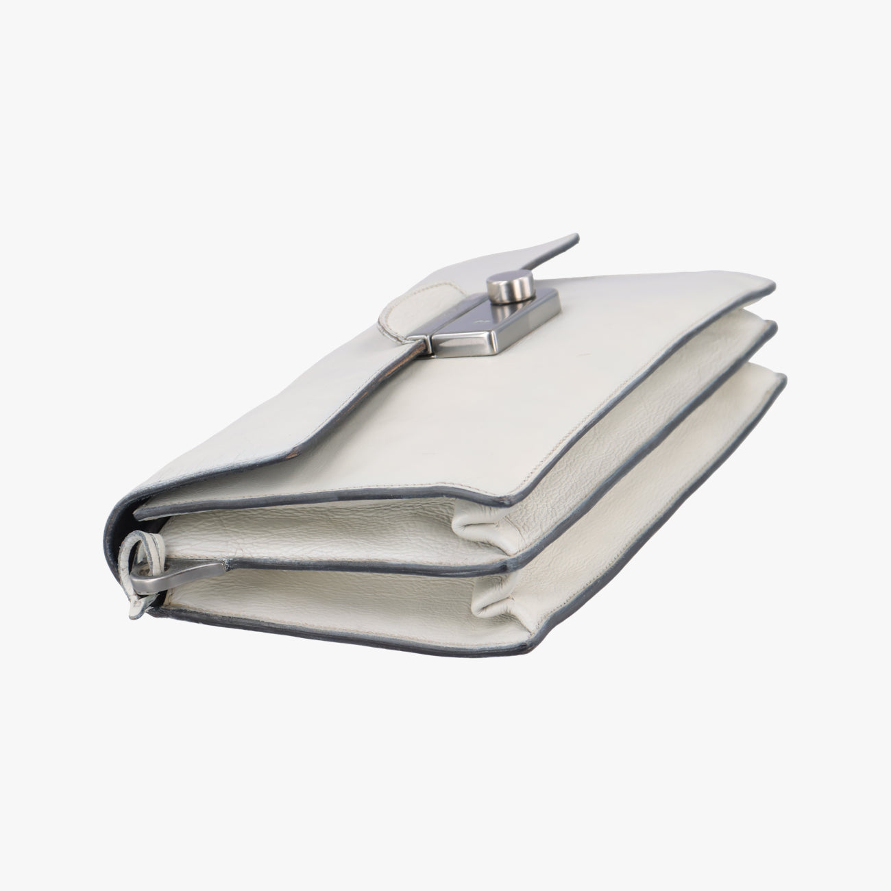 Pre-owned Prada Soft Sound White SAFFIANO Leather BR5026 shoulderbag | stylenewstar