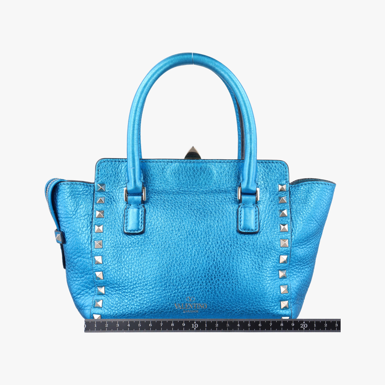Pre-owned Valentino Rockstud Blue Leather  shoulderbag | stylenewstar