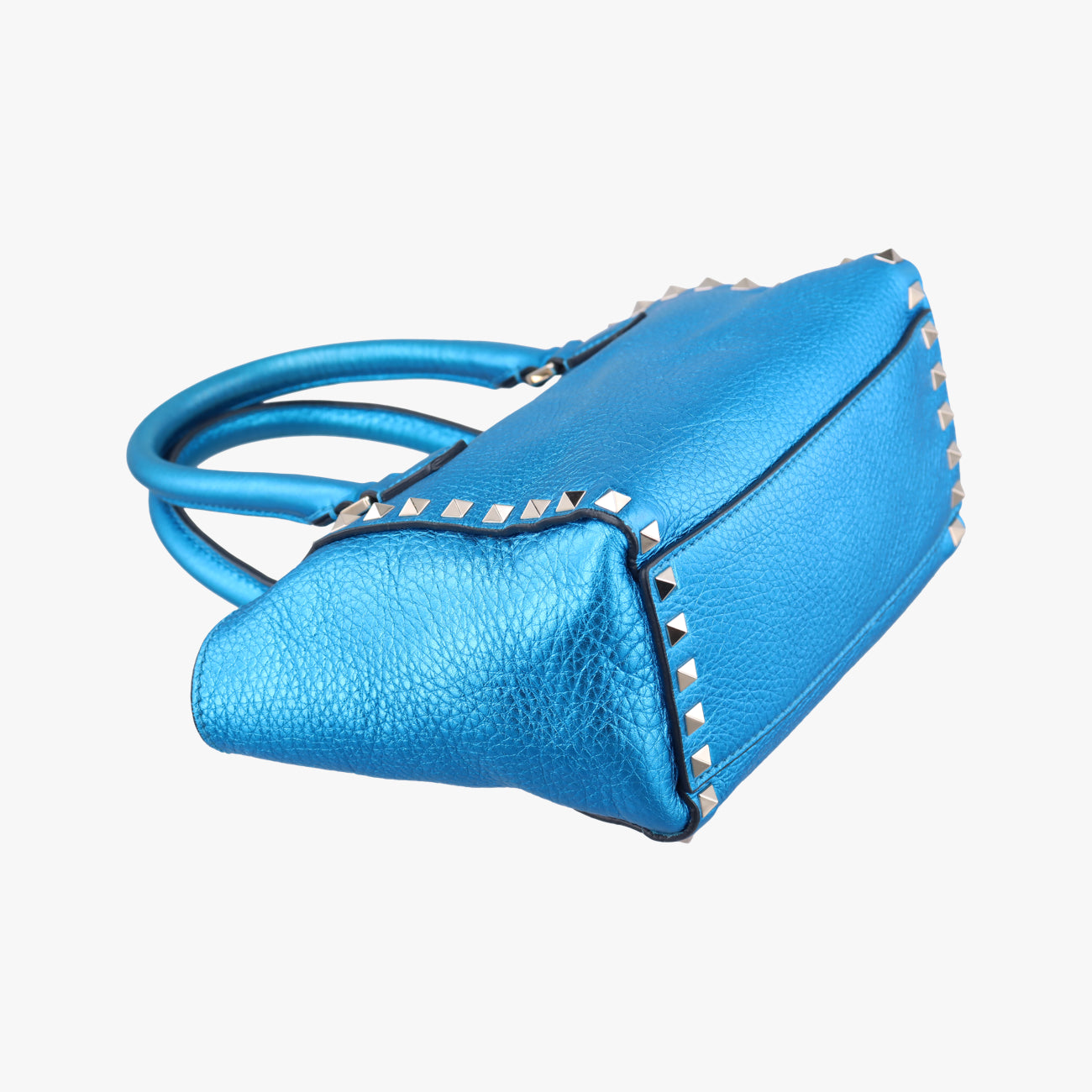 Pre-owned Valentino Rockstud Blue Leather  shoulderbag | stylenewstar