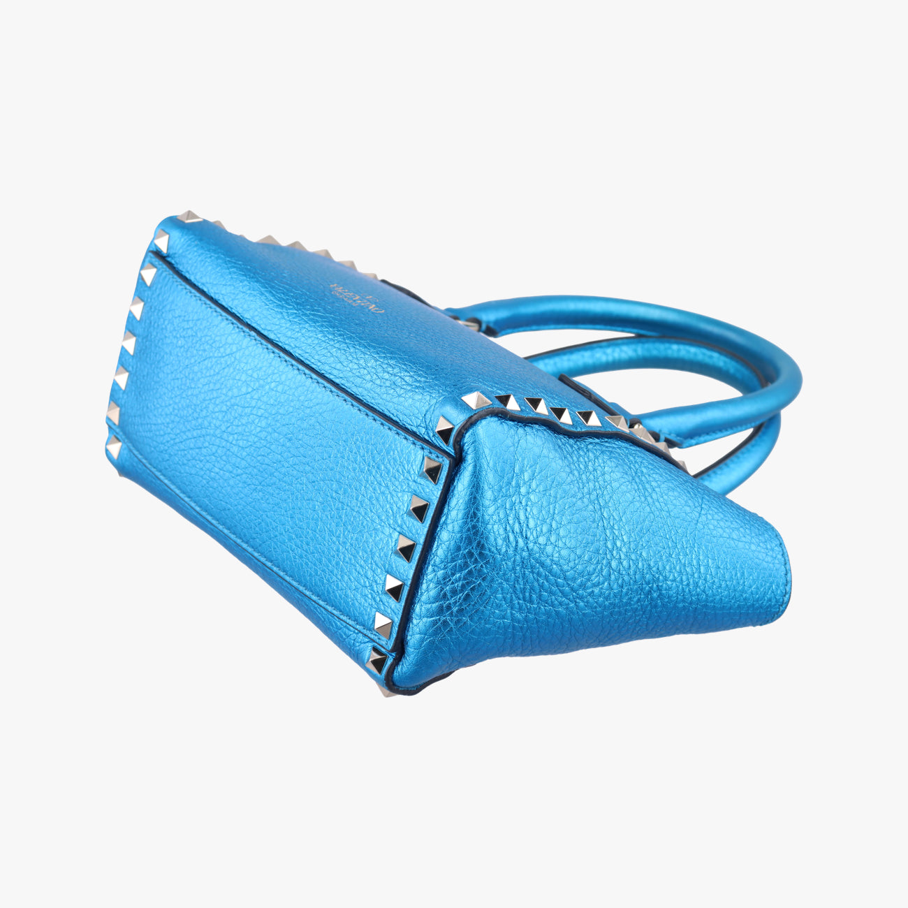 Pre-owned Valentino Rockstud Blue Leather  shoulderbag | stylenewstar