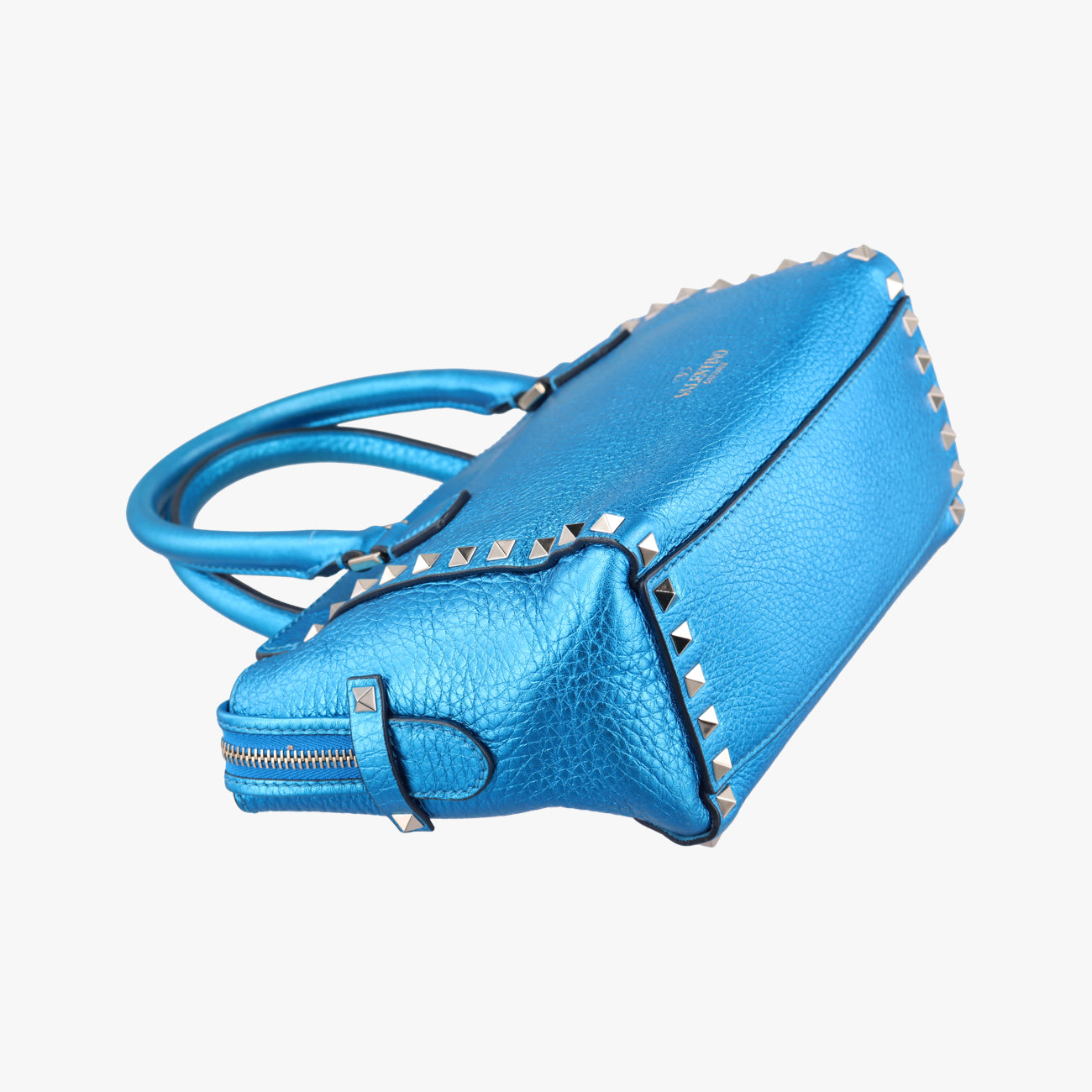 Pre-owned Valentino Rockstud Blue Leather  shoulderbag | stylenewstar