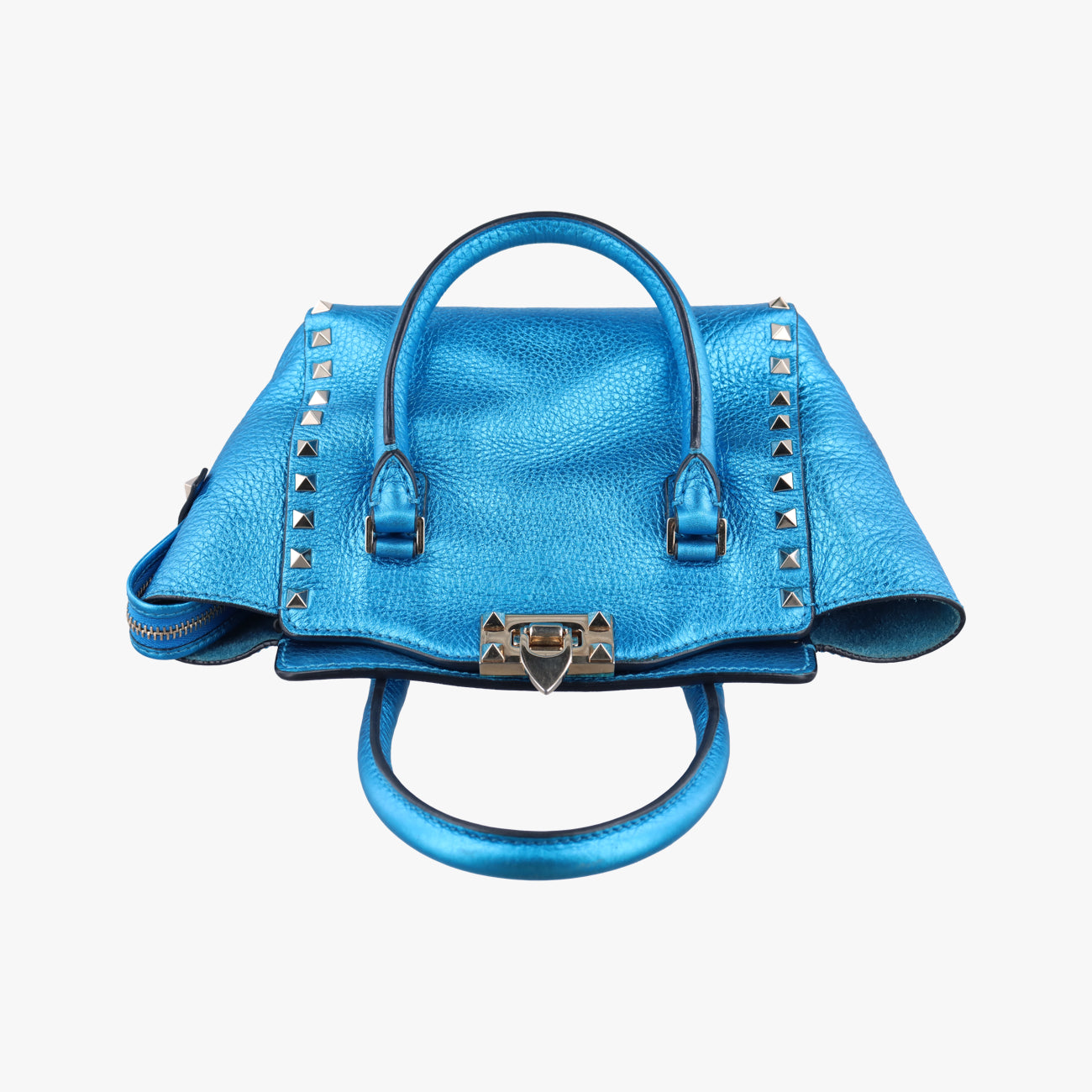 Pre-owned Valentino Rockstud Blue Leather  shoulderbag | stylenewstar