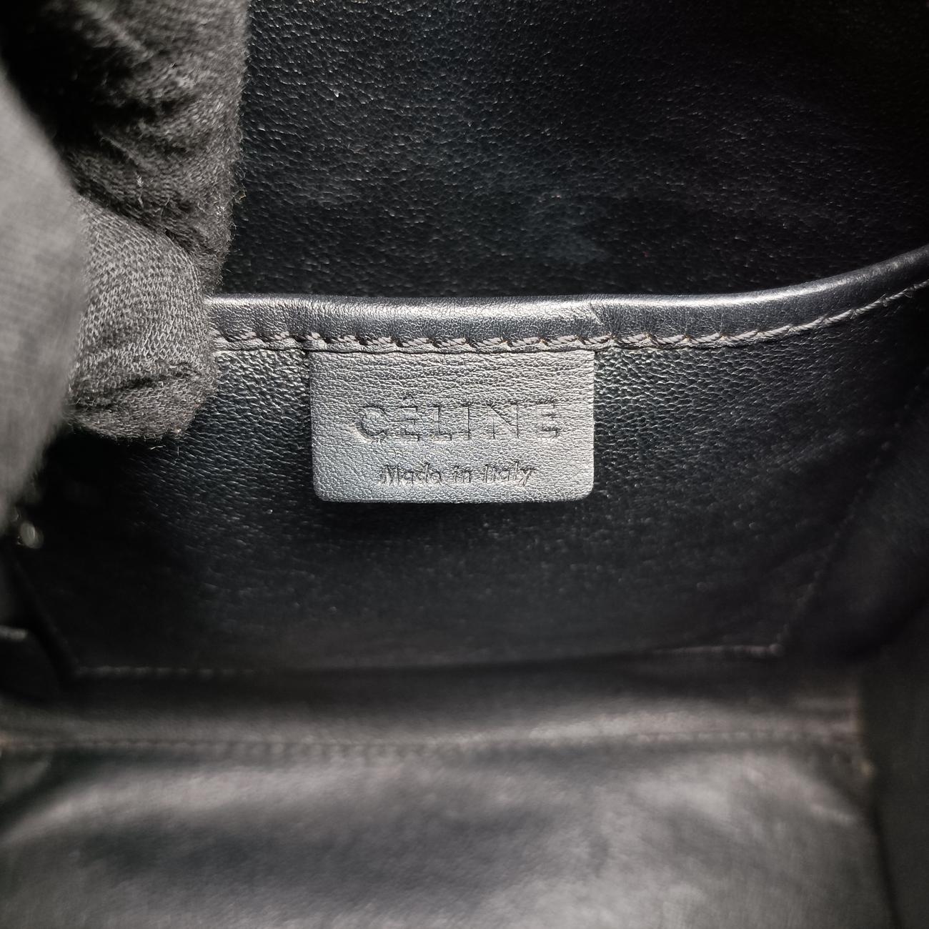 Pre-owned Celine luggage nano shopper Brown x white x black Leather  shoulderbag | stylenewstar