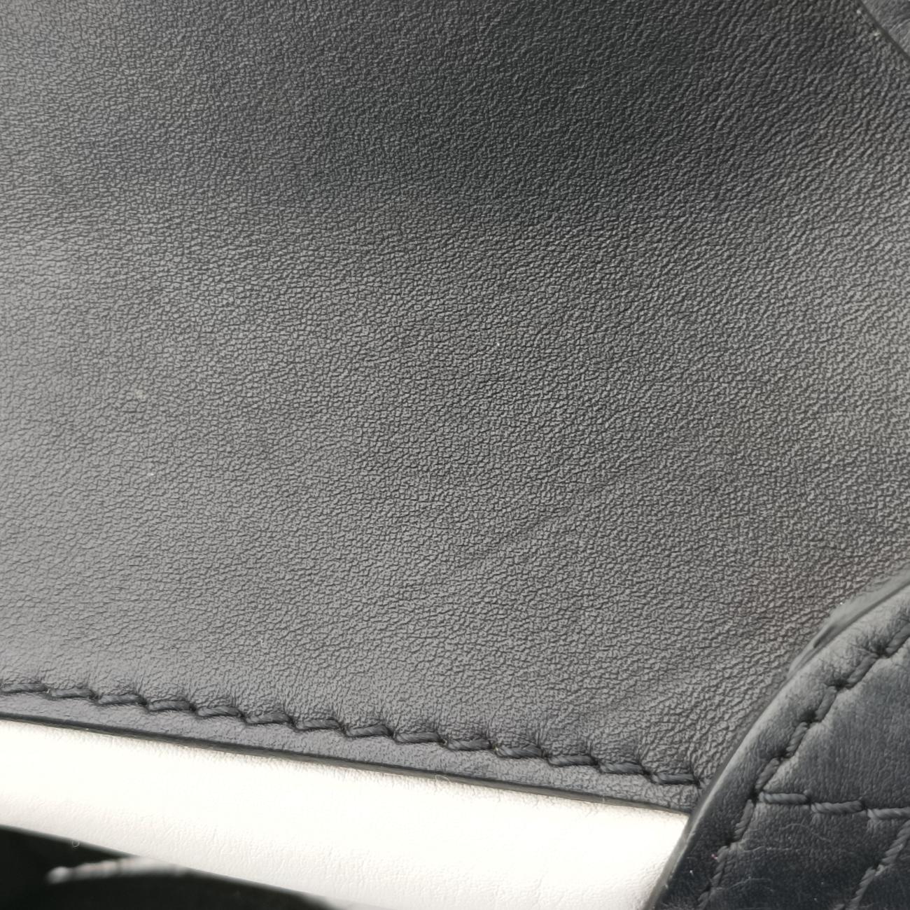 Pre-owned Celine luggage nano shopper Brown x white x black Leather  shoulderbag | stylenewstar